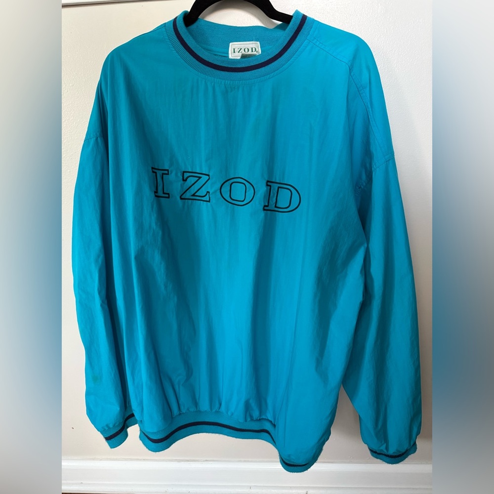 Vintage 90s turquoise izod men’s golf windbreaker XL